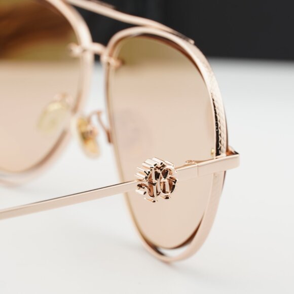 Roberto Cavalli SRC032M 8FCG Aviator Sunglasses - Gold/Orange